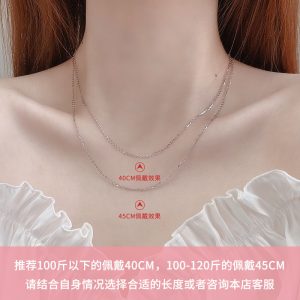 S925 sterling silver necklace female gold-plated necklace box chain, snake bone chain, O-word chain, clavicle chain, silver chain jewelry wholesale