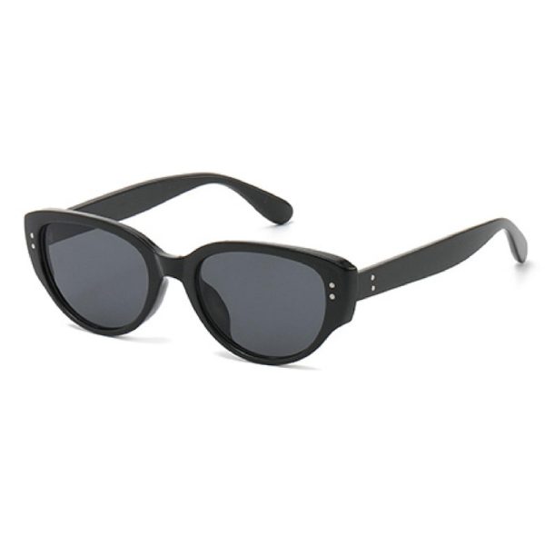 White retro cat-eye sunglasses women's anti-ultraviolet sunglasses fashion square round face narrow frame luxury glasses trend - Image 5