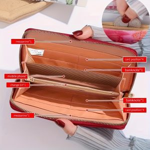 Women's Wallet Women's Long 2025 New Versatile Fashion Single Zipper Large Capacity Multifunctional Clutch Wallet Trendy