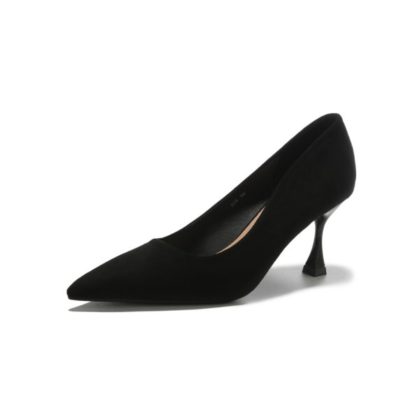 Black Business Professional High Heels Women's Pointed Toe Cashing Sultan Stiletto Shoes Fall/Winter 2023 New Work Shoes - Image 5