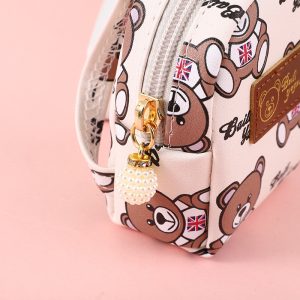 Popular girl's heart ins, fashion creative coin purse, cute bear, portable integrated storage coin key case