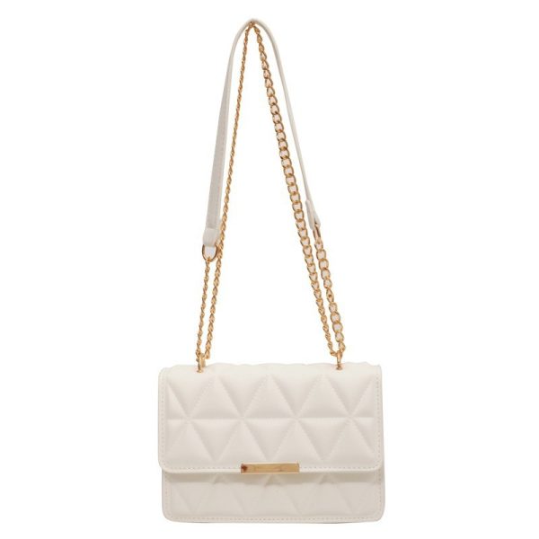 Cross-border bag women's bag 2025 new tide lattice chain hand-held small square bag texture casual shoulder crossbody bag women - Image 5