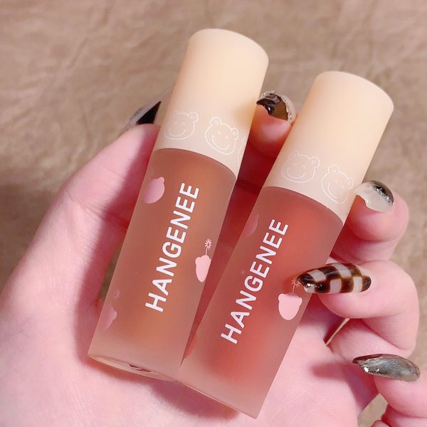 &HANGENEE Han Jini Fireworks Bear Lip Glaze Lipstick Female Niche Brand Fireworks Bear Shuiguang Lip Clay Students - Image 3