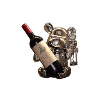 Violent bear red wine rack ornaments, light luxury, high-end home, living room, sideboard, wine cabinet decorations, high-end soft decoration