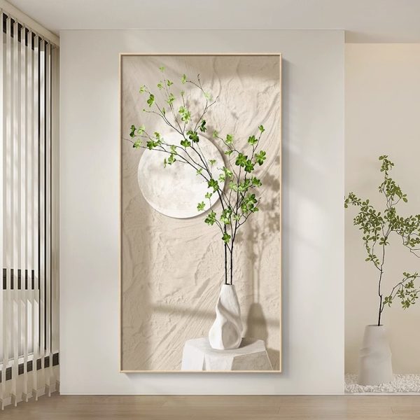 Entrance hallway paintingNordic sense of luxury, aisle hanging painting, cream wind texture painting, living room sofa, background wall decoration painting