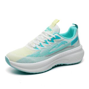 Autumn new fly knitting sneakers thick soles fashionable breathable lightweight women's shoes outdoor casual trendy shoes women's cross-border wholesale