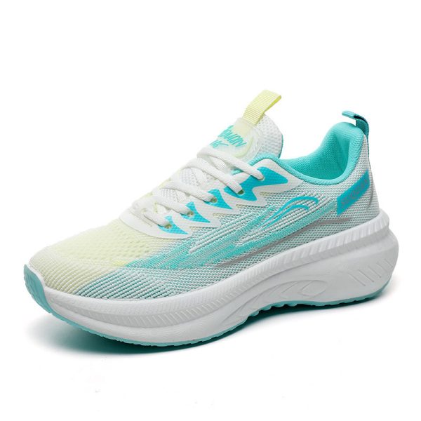 Autumn new fly knitting sneakers thick soles fashionable breathable lightweight women's shoes outdoor casual trendy shoes women's cross-border wholesale - Image 5