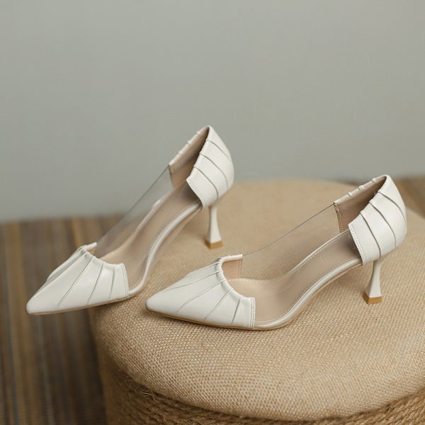 Pointed high heels, women's stiletto heels, 2025 new spring and autumn design, niche French temperament, single shoes, evening shoes - Image 3