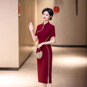 Qipao Mom Wedding Banquet Outfit 2025 New Xi Mother-in-law Clothes Wedding Dress Young Xi Mother-in-law Long Qipao