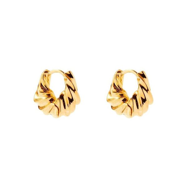 French vintage threaded horn earrings women's new trendy geometric earrings niche design sense Yiwu metal earrings - Image 5