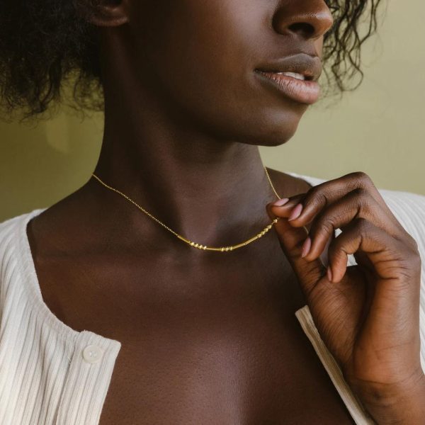 Morse code necklace beaded necklace Amazon cross-border new personality sweet cool style women's fashion commuting jewelry