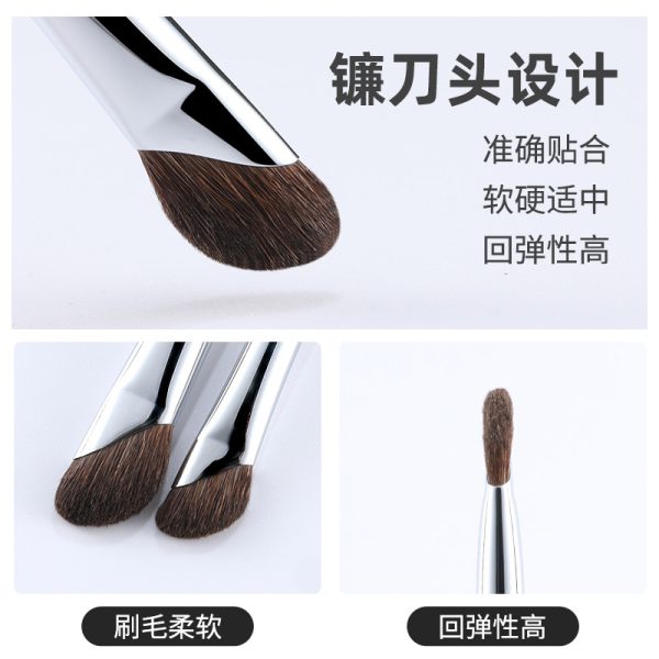 Cangzhou horsehair eyeshadow brush, animal fur eye details, smudge, makeup brush, sickle brush, fingertip nose shadow brush, oblique head - Image 3