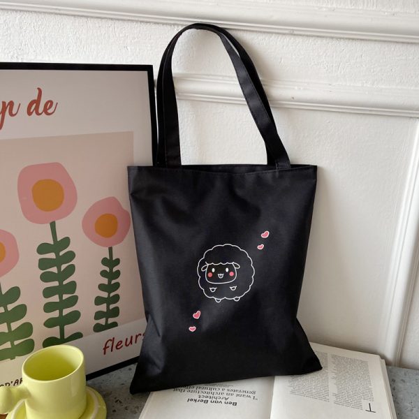 New handbag oxford cloth large capacity Korean version simple literary student bag single shoulder Harajuku women's cloth bag wholesale - Image 3