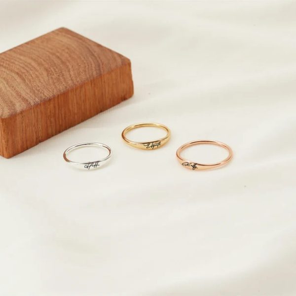 Vona cross-border exclusive for custom European and American simple rings, personalized signature engraving rings, minimalist rings - Image 2