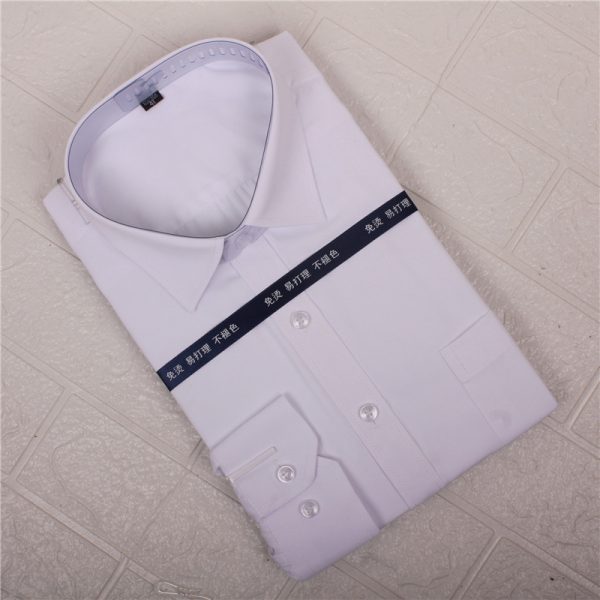 Su Xi can pick up a drop-off white polyester cotton shirt men's long-sleeved blue black short-sleeved shirt men's plus size
