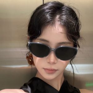 Retro cat eye sunglasses women's high-end sense suitable for square and round face sunscreen glasses seaside UV protection sunglasses