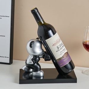 Cartoon wine cabinet resin silver boxing panda wine rack ornaments artist living room decoration office soft furnishings