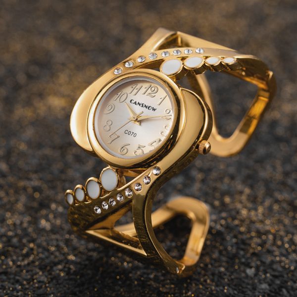 AliExpress watch women's watch women's diamond-encrusted bracelet watch high-end fashion girls' cut-out watch