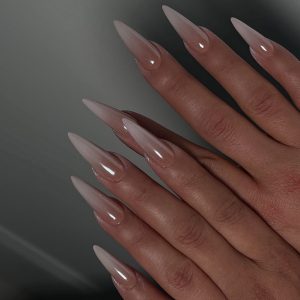 Cross-border explosive nail art wholesale simple gradient nail sheet electroplated nail sheet detachable wearable nail