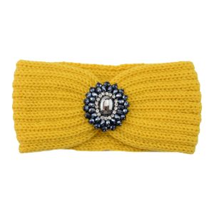 European and American diamond-encrusted gemstone knitted headbands, warm ear protection headbands, hair accessories autumn and winter