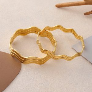 ins style multi-layer layered stainless steel bracelet high-end design temperament wavy gold titanium steel bracelet jewelry
