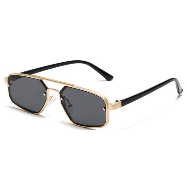 Cross-border vintage small frame metal sunglasses fashion sunglasses trend men's and women's double beam UV protection glasses wholesale