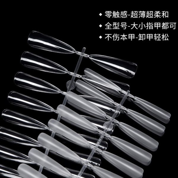 Nail Decoration Pavilion New Long Ladder Thin Dog Long Tip Frosted Transparent Nail Patch Nail Shop Special Thickened Non-Marking Nail Patch - Image 2