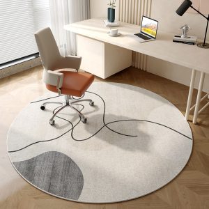 Carpet Living Room Simple Round Household Absorbent Anti-Slip Crystal Fleece Carpet Dirt-resistant and easy to care for sofa coffee table blanket