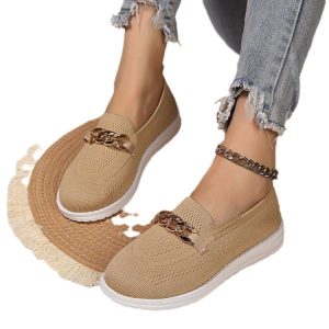 European and American foreign trade thick-soled fly-woven soft-soled single shoes, women's one-foot knitting, breathable loafers, women's board shoes, independent station