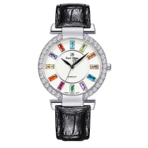 Royal Crown Fashion Watch Casual Strap Coloured Zircon Coloured Diamond Women's Watch