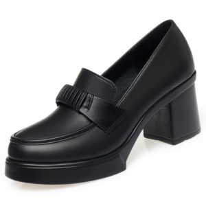 Women's shoes, women's single shoes, shallow mouth, host platform, 2025 spring and autumn new professional high-value business formal wear thick soles