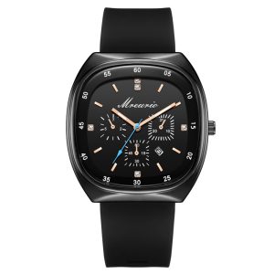 Foreign trade hot fashion wine barrel silicone with three-eyed blue needle men's watch men's watch quartz watch manufacturers spot wholesale