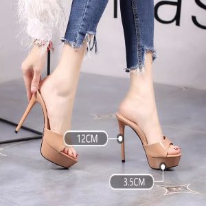 Shallow fashion wear high heeled sandals 2023 summer new sexy one-foot platform versatile slippers women