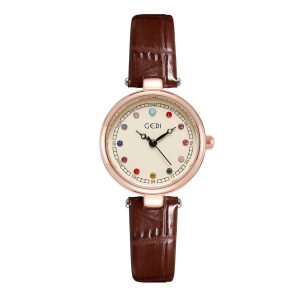 GEDI Gothic Fashion Girls Watches French Retro Temperament Small Square Quartz Color Diamond Small Plate Wholesale Women's Watches