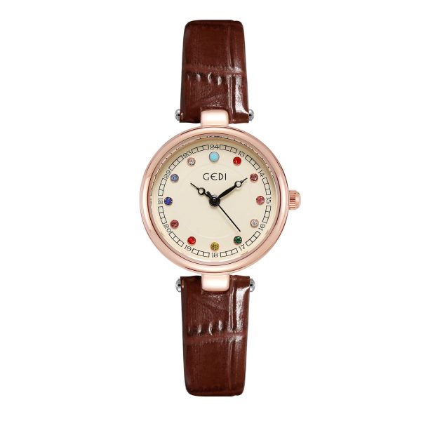GEDI Gothic Fashion Girls Watches French Retro Temperament Small Square Quartz Color Diamond Small Plate Wholesale Women's Watches - Image 5