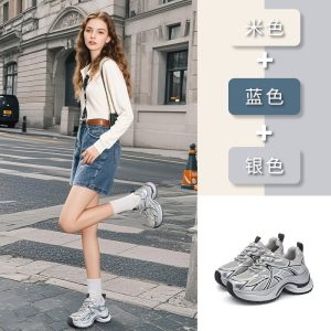 Film-absorbing soles daddy shoes women's 2025 spring/summer new thick-soled heightened retro sneakers women's casual and versatile shoes for women