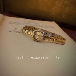 LSVTR new manufacturer wholesale foreign trade live vintage style mini small gold watch French retro light luxury watch woman