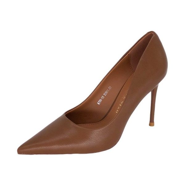 Black high heels women's new sexy slimming pointed toe stiletto heel shoes for women in the fall of 2024, simple temperament work shoes - Image 5