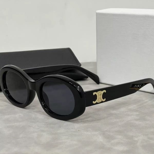 Retro European and American style cat-eye sunglasses, women's trend, new sunglasses, Celin's letter high-quality anti-ultraviolet glasses