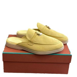 Edging slippers are worn outside plus-size slip-on mules and foreign trade original leather semi-slippers