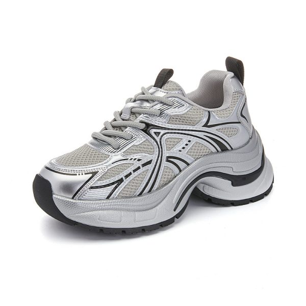 Film-absorbing soles daddy shoes women's 2025 spring/summer new thick-soled heightened retro sneakers women's casual and versatile shoes for women - Image 5