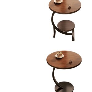 Walnut side table, small table, coffee table, sofa, sideboard, Internet celebrity mini small round table, living room, corner table, rental house bed