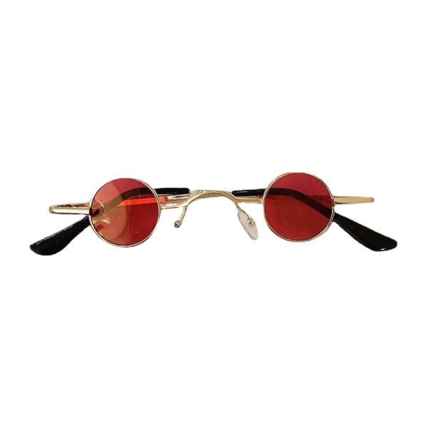 Punk round retro sunglasses, men's and women's ultra-small frames, traitors, hip-hop, concave sunglasses, prince glasses - Image 5