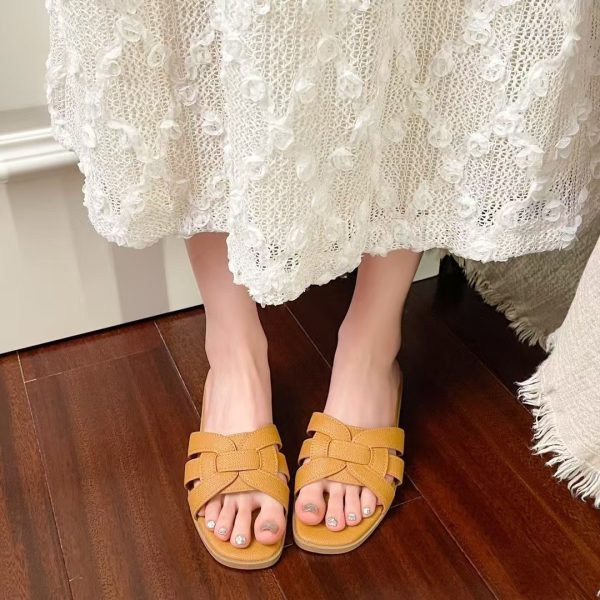 Fashion Sandals Women's 2025 New Summer Flat Toe Fairy Style Roman Shoes Sandals Korean Version 666-16 - Image 3