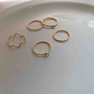 Three-piece plain ring ring women's fashion personality light luxury niche design sense ins trendy Internet celebrity index ring ring