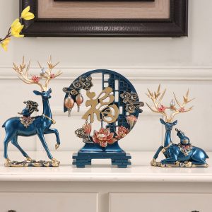 Creative deer living room ornaments, TV cabinets, wine cabinets, entrances, home crafts, high-end light luxury ornaments