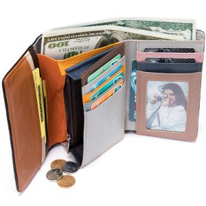 Elegant Women's Handmade Bag Short Wallet Colorful Splicing Coin Purse Multi Card Top Layer Kraft Wallet Wholesale