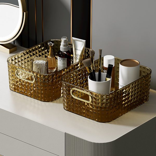 Cosmetics desktop storage box, large capacity high-end bathroom storage box, mask skin care product storage box - Image 3