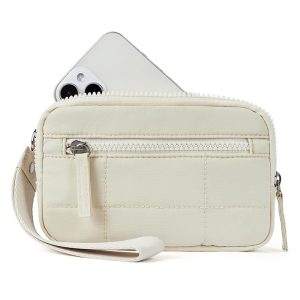 Amazon New Women's Wristband Wallet Nylon Quilted Wallet With 3 Zipper Wallets Accommodates Travel Card Wallet
