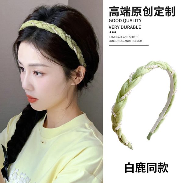 Twist pearl headband women's 2025 spring and summer Korean high-end headband forest hair bundle small fresh headband hair accessories - Image 2